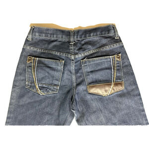 Denim & Cloth Jeans Womens 28 Straight Leg Brown Leather Back Hit Statement